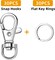 60-Piece Silver Keychain Making Kit – Includes 30 metal swivel snap hooks with key rings, 30 lobster claw clasps, and 30 flat key rings for keychain accessories and crafts.